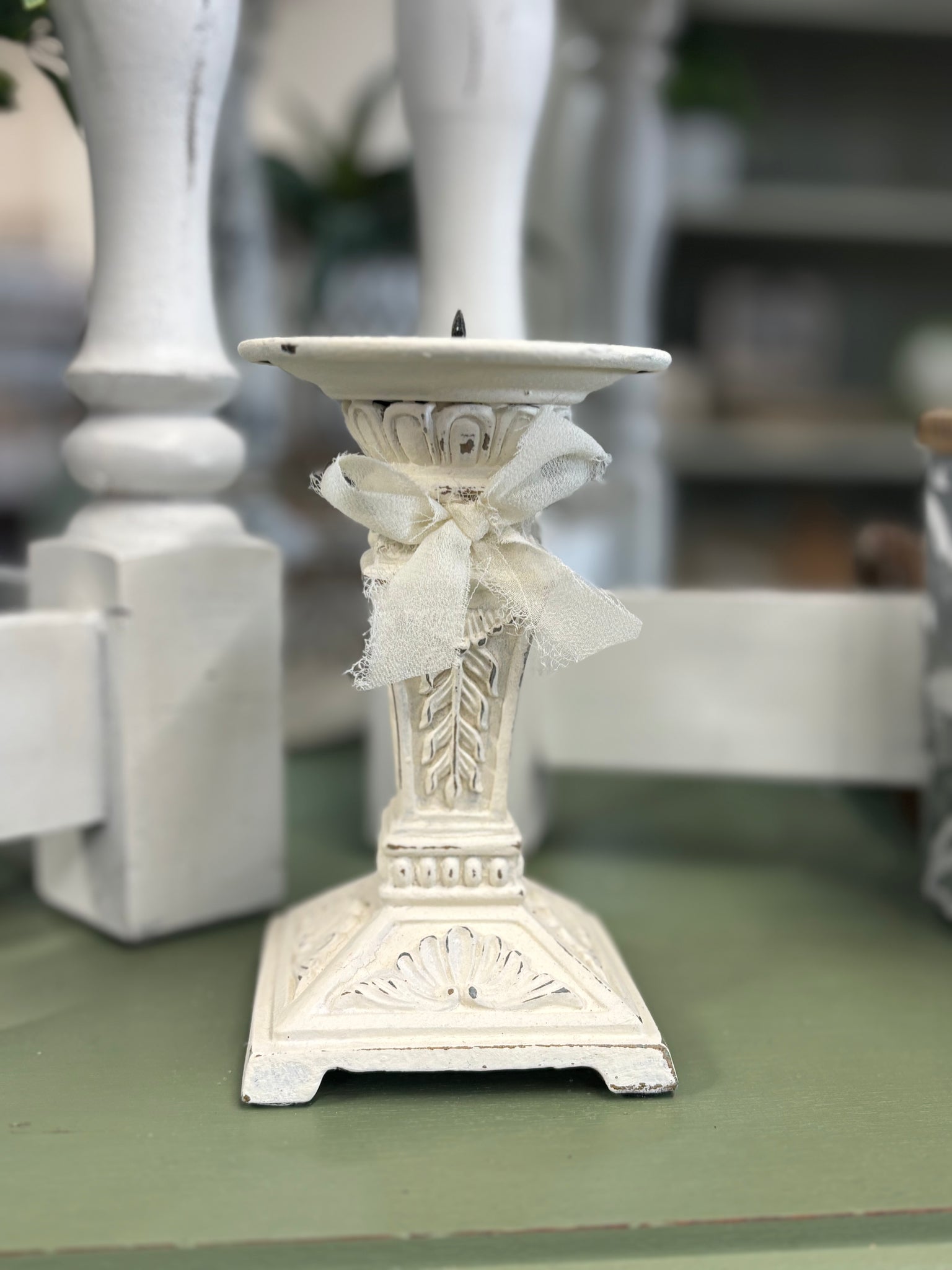 Cottage Candle Holder w/ Bow