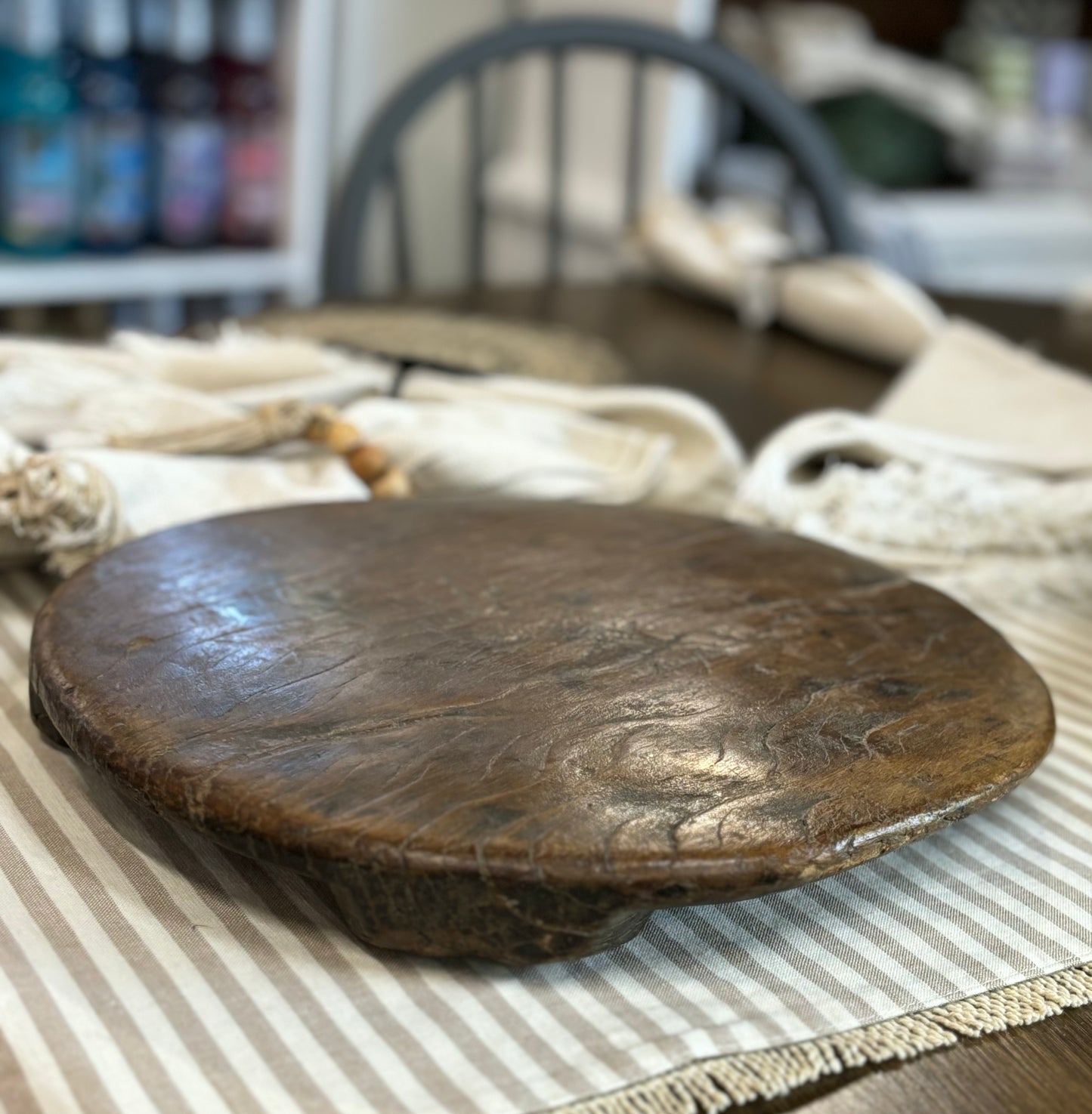 Rustic Carved Wooden Riser