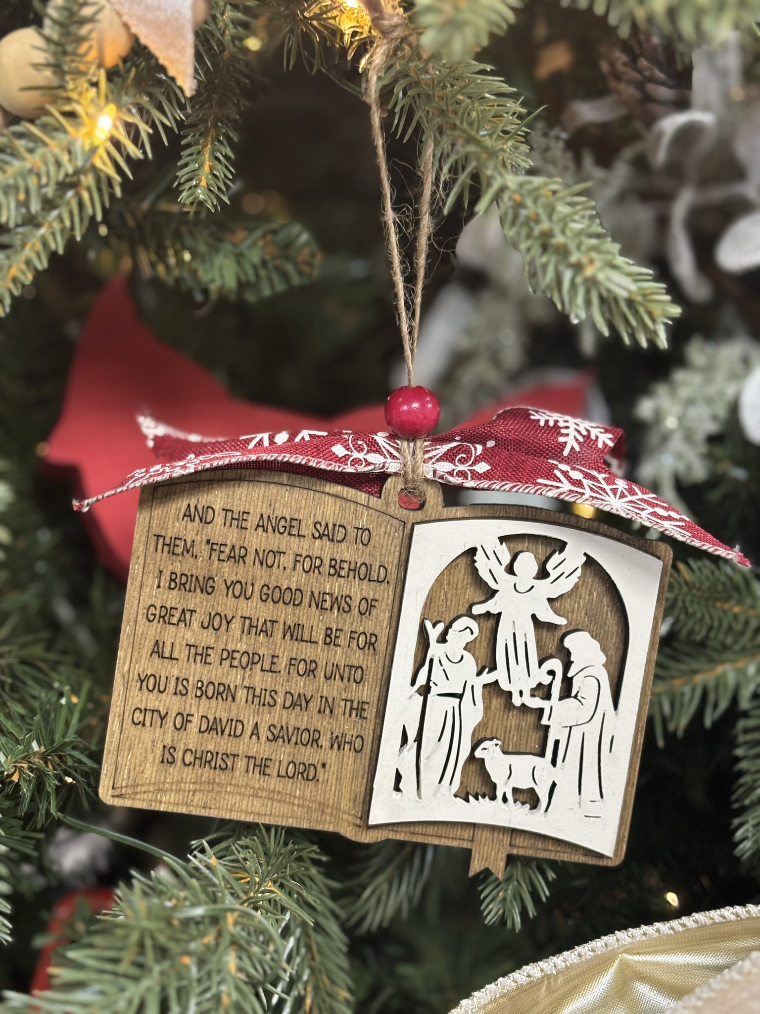 Handmade and Engraved “The Angel Said” Ornament