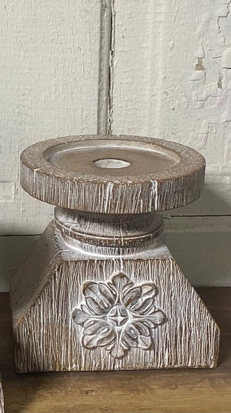 Wood Grain Candle Pillar