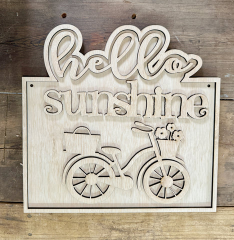 Hello Sunshine Door Hanger | Unfinished