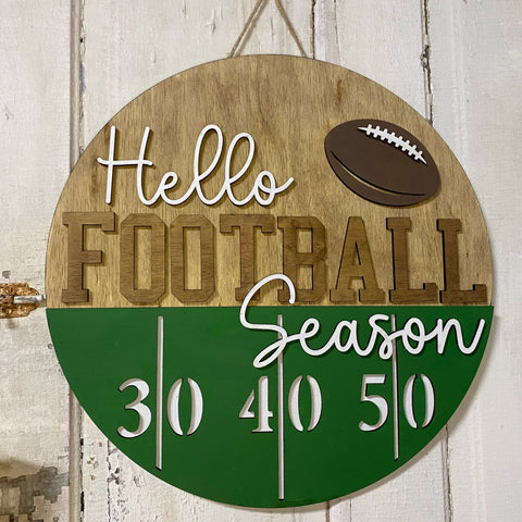Hello Football Season Door Hanger