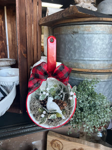 Vintage Enamel Pot w/ Birds Nest