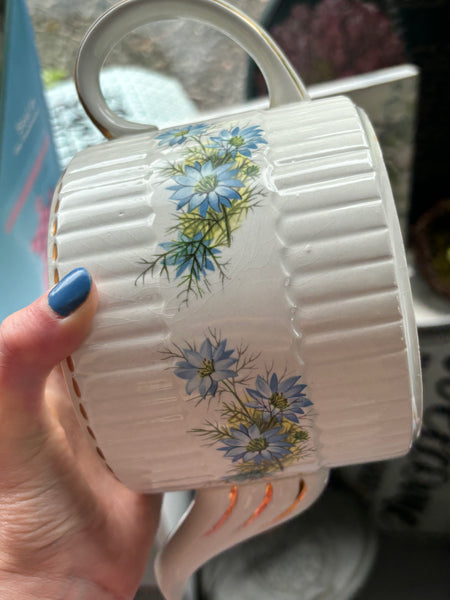 Vintage White and Blue Teapot