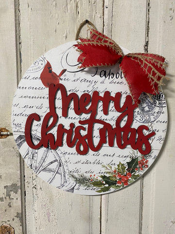 Merry Christmas | Embellished Door Hanger