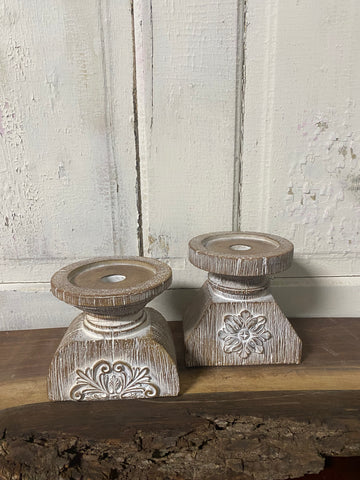 Wood Grain Candle Pillar