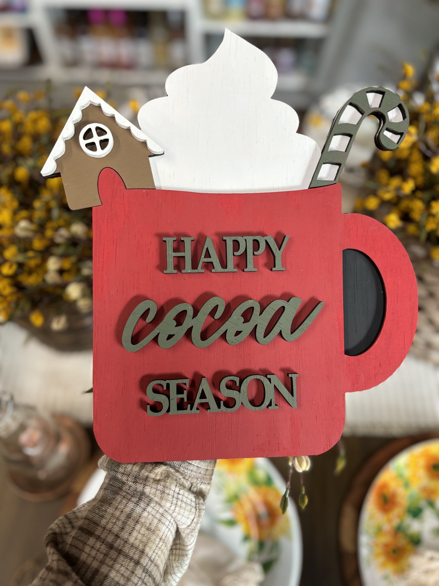 Happy Cocoa Season | Blank Wooden Door Hanger |