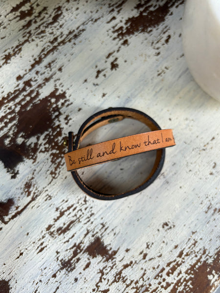 Thin Leather Religious Bracelets