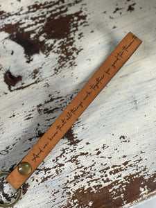 Scripture Wristlet Keychain - Full Grain Leather