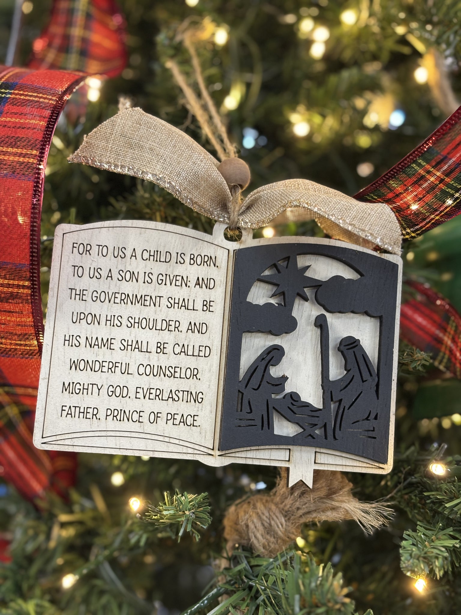 Handmade and Engraved | Cream | "A Child Is Born"