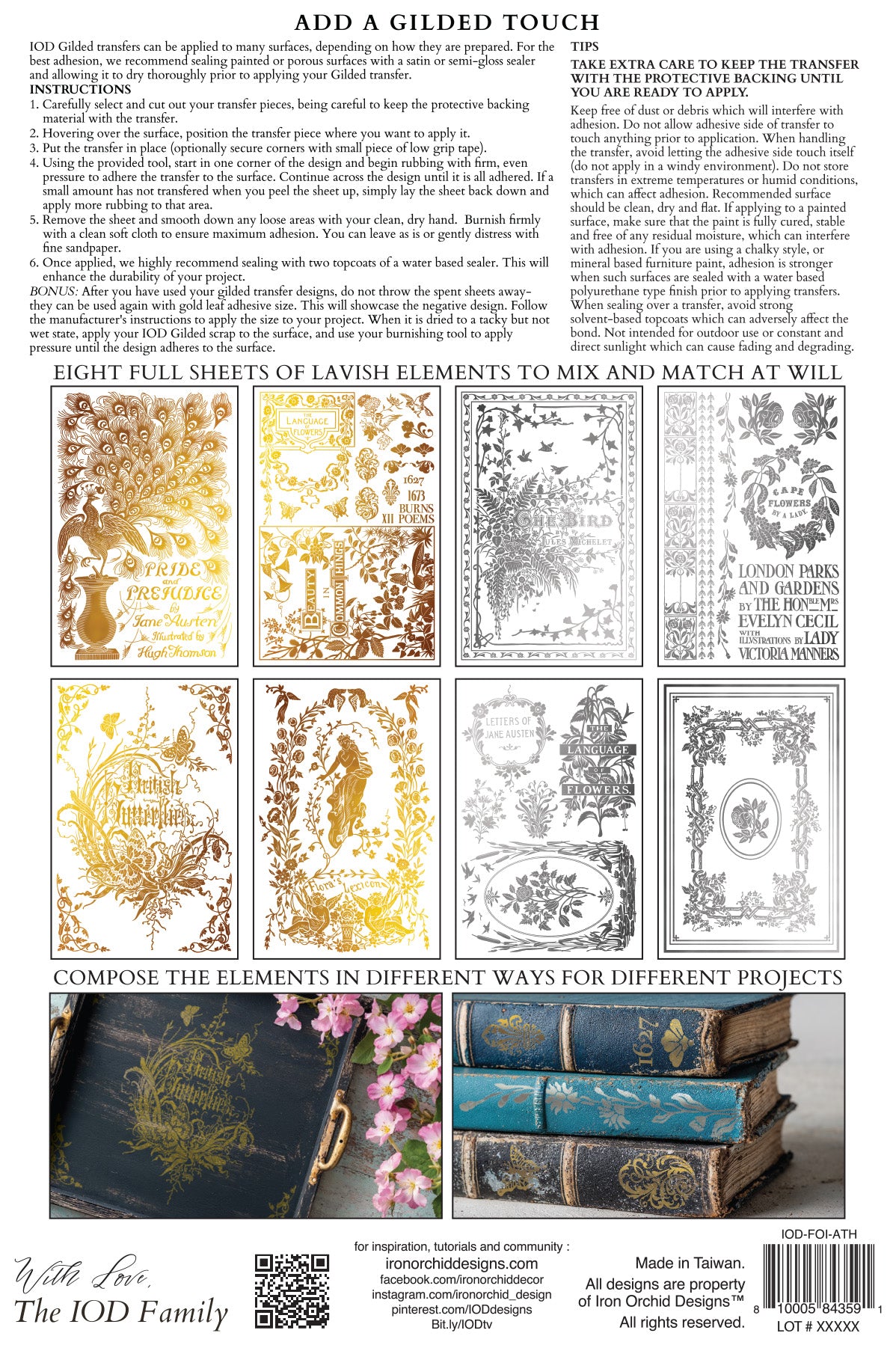 Athenæum IOD Transfer | 8 Pages | 8” x 12” | Gold & Silver