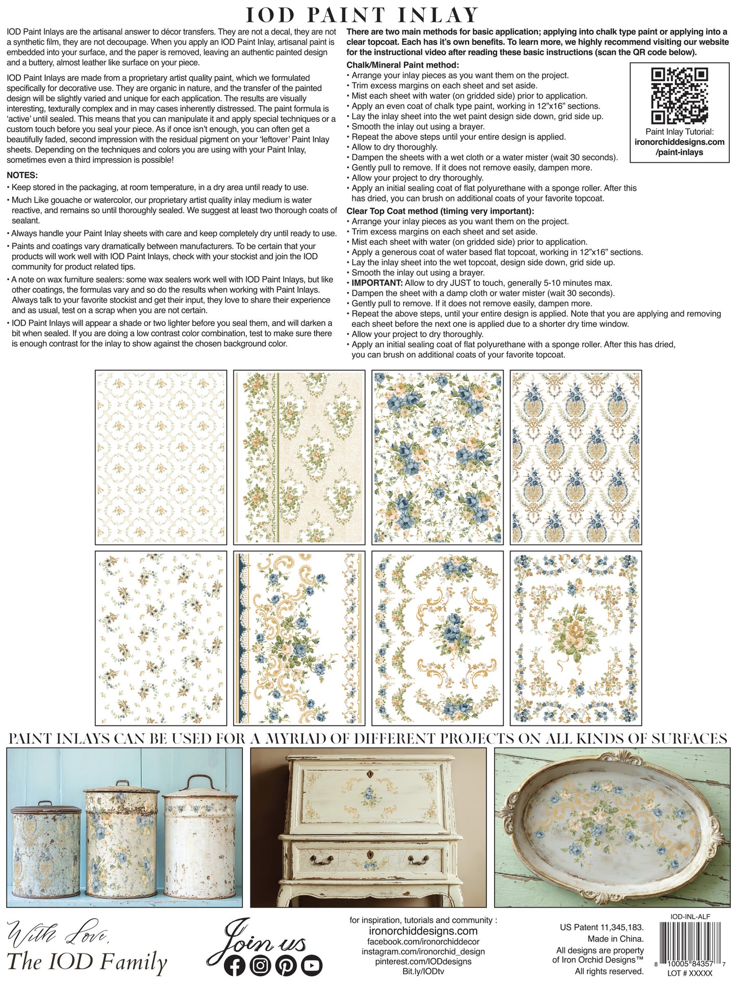 Alfred Peats & Co IOD Paint Inlay | 8 Pages | 12” x 16” |
