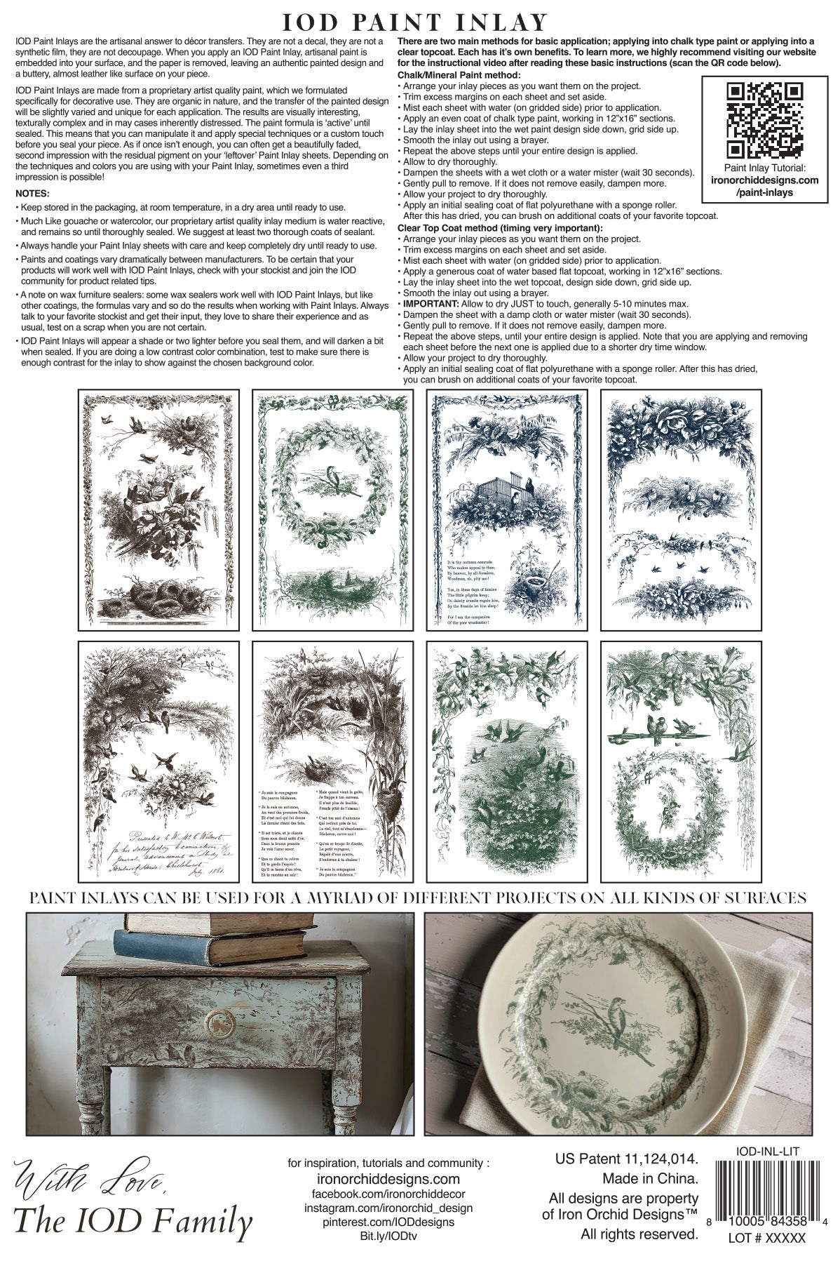 Little Lark IOD Paint Inlay | 8 Pages | 8” x 12” |