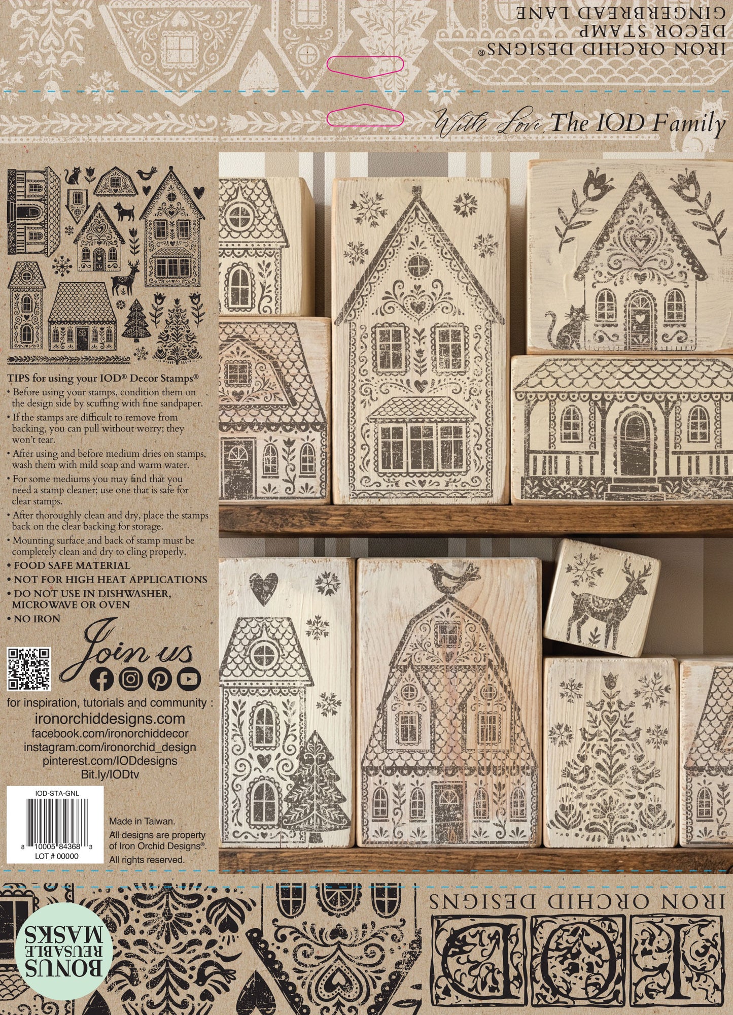 Gingerbread Lane 12x12 IOD Stamp™