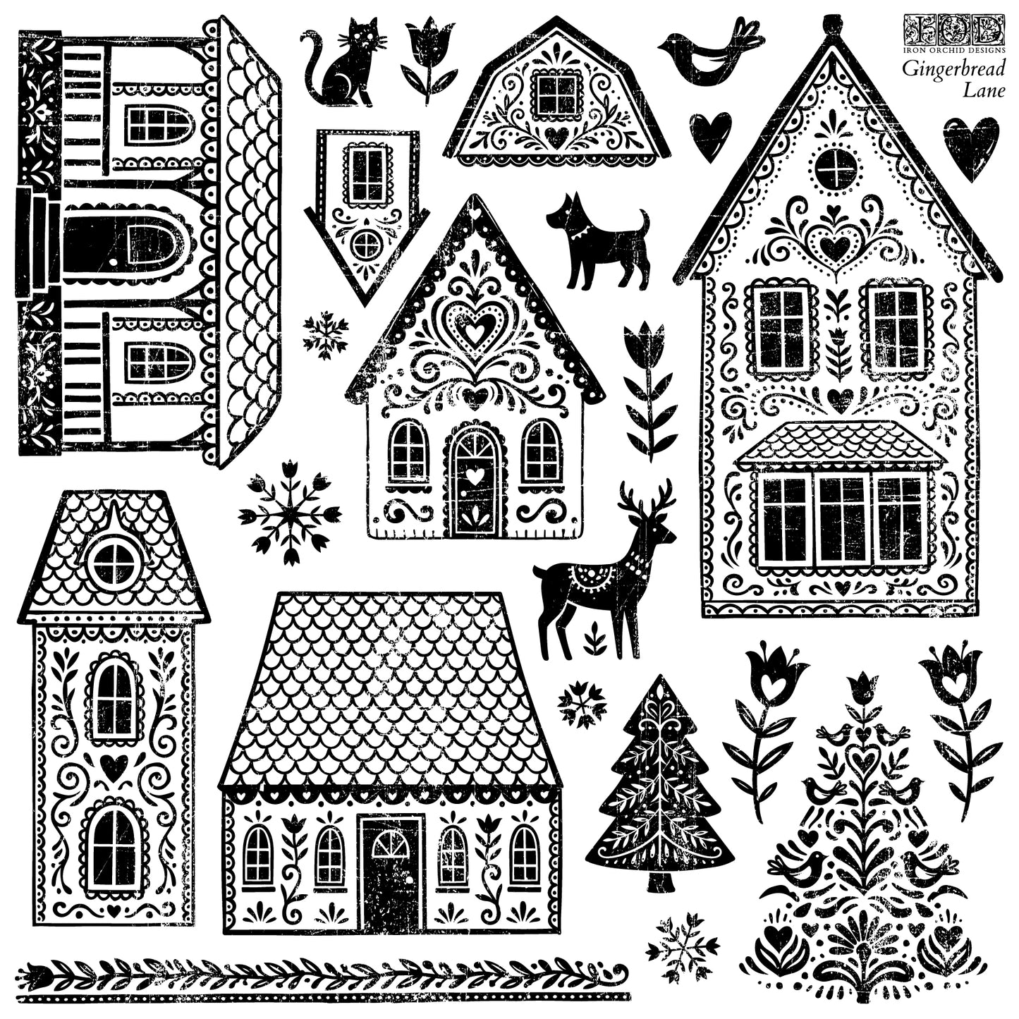 Gingerbread Lane 12x12 IOD Stamp™
