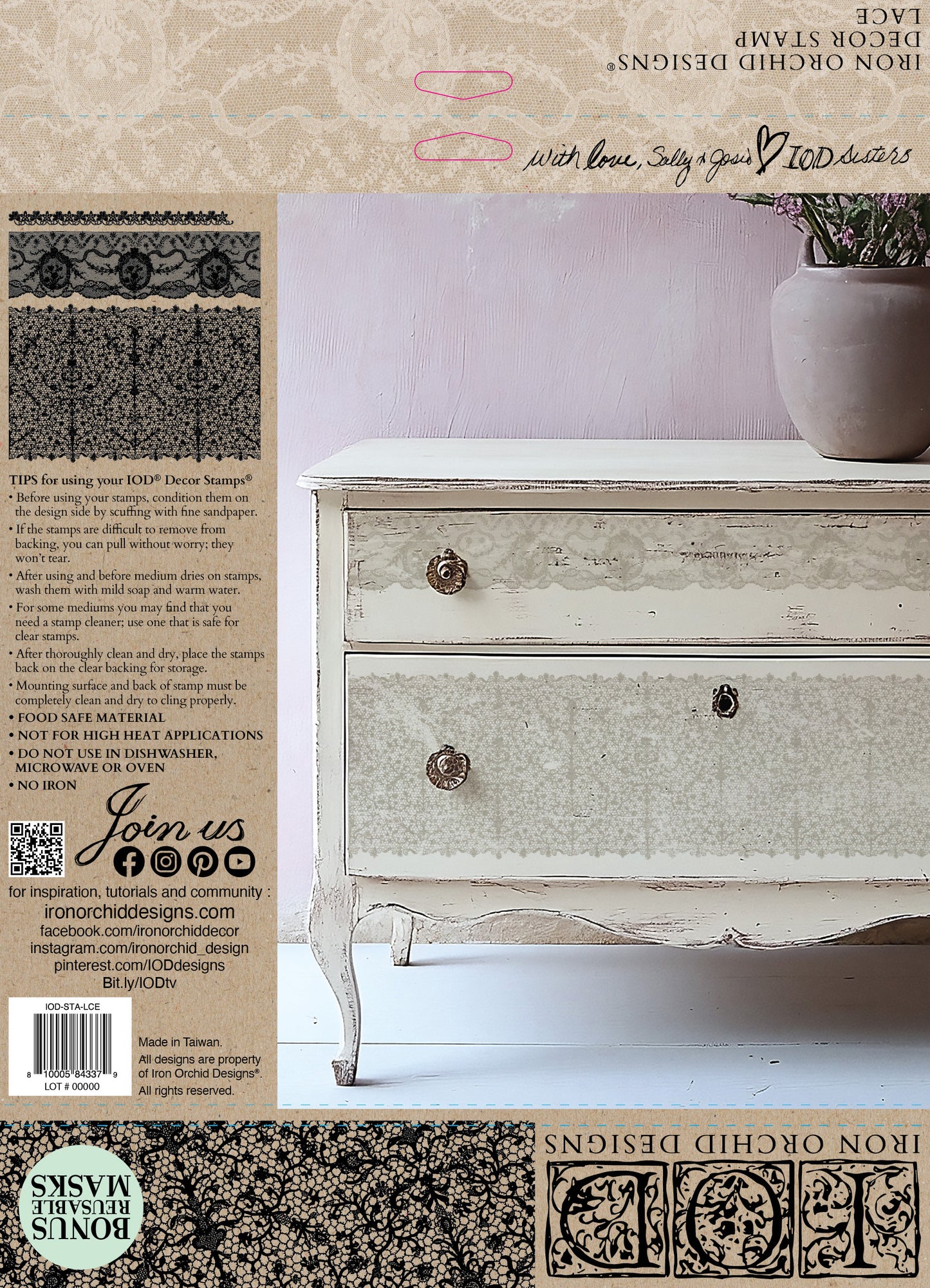 Lace 12x12 IOD Stamp™