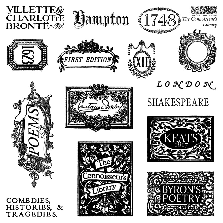 The Connoisseur’s Library IOD Stamp 6” x 6” Four Sheet Boxed Set