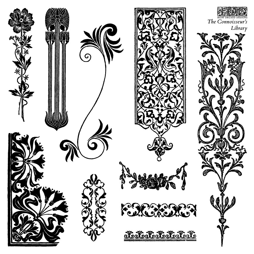 The Connoisseur’s Library IOD Stamp 6” x 6” Four Sheet Boxed Set