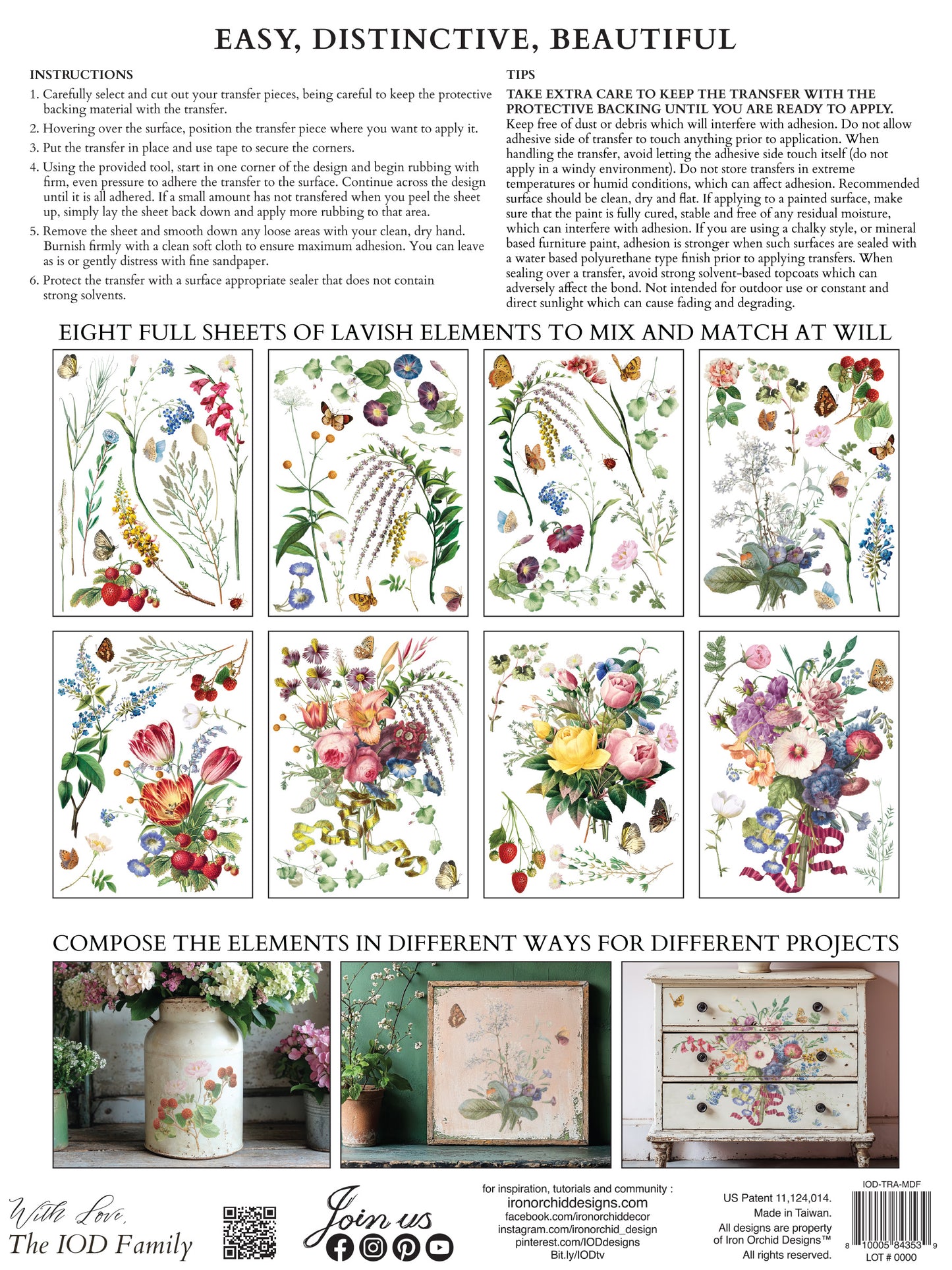 Marché des Fleurs IOD Transfer | 8 Pages | 12” x 16” |