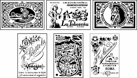 Italian Labels Mini Pack | JRV Stencils