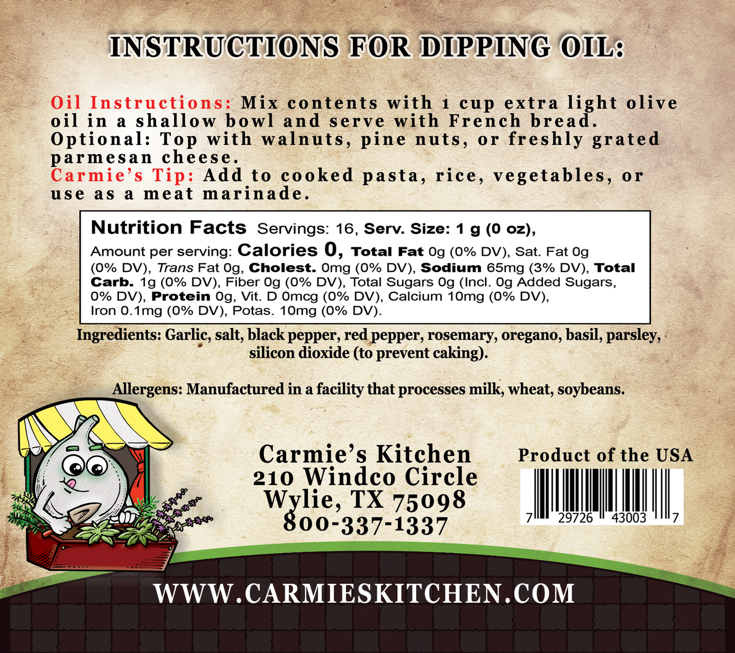 Italian Herb Bread Dipping Oil Mix