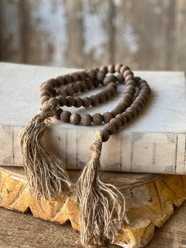Bead Garland w/ Tassel | 59" | Natural