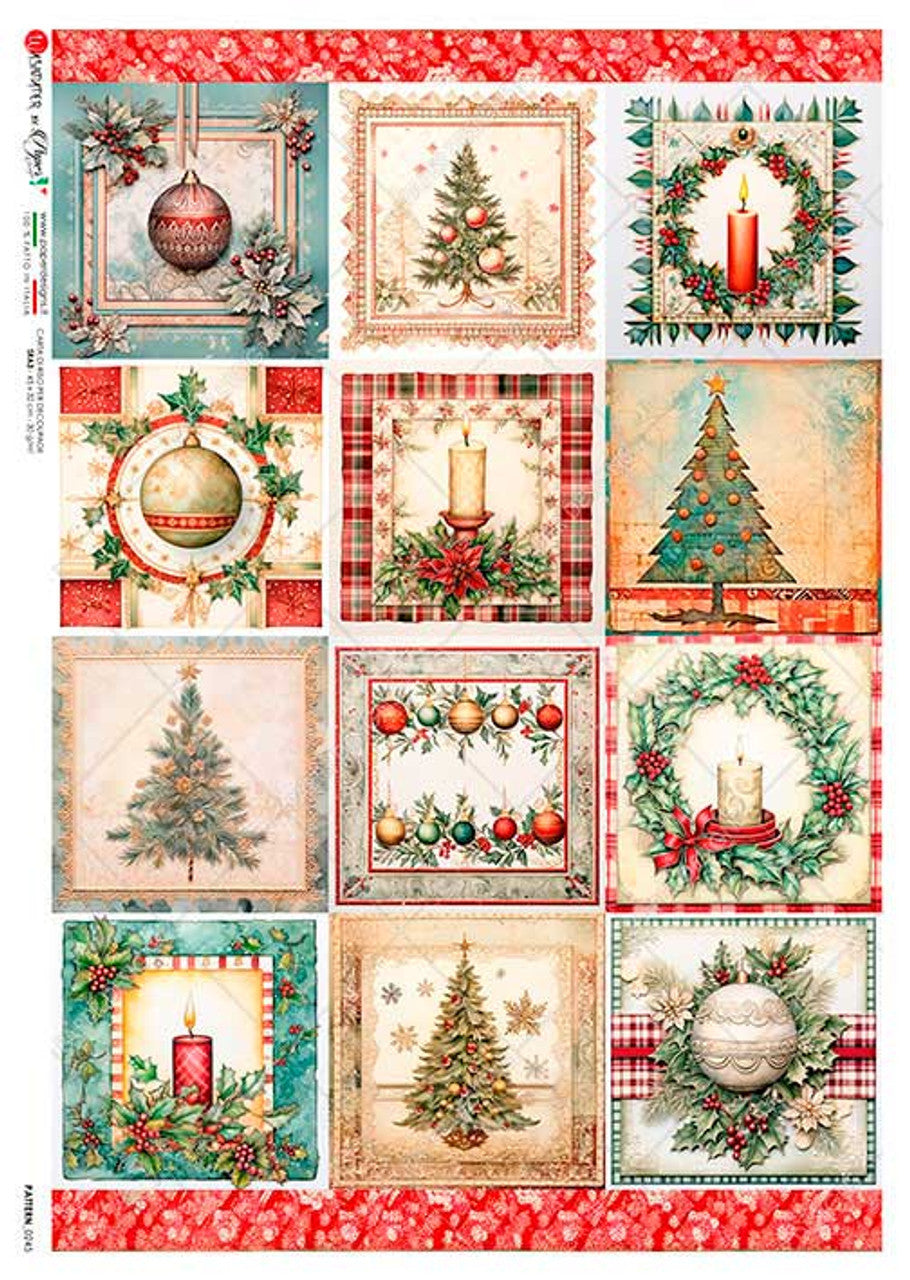 Paper Designs Holiday Festive Squares Rice Paper