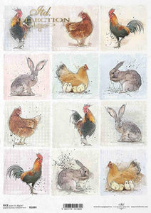 ITD Collection Mini Rooster and Bunny Squares