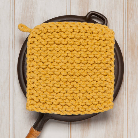Ochre (Mustard Yellow) Knit Potholder