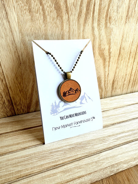 Mountain Leather Pendant Necklace