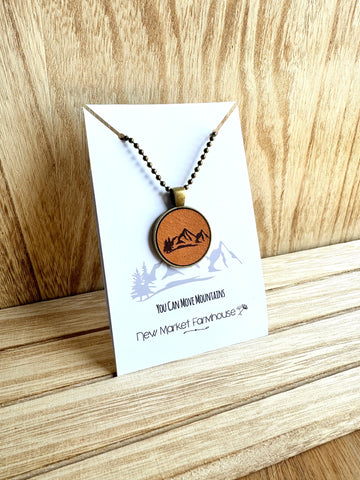 Mountain Leather Pendant Necklace