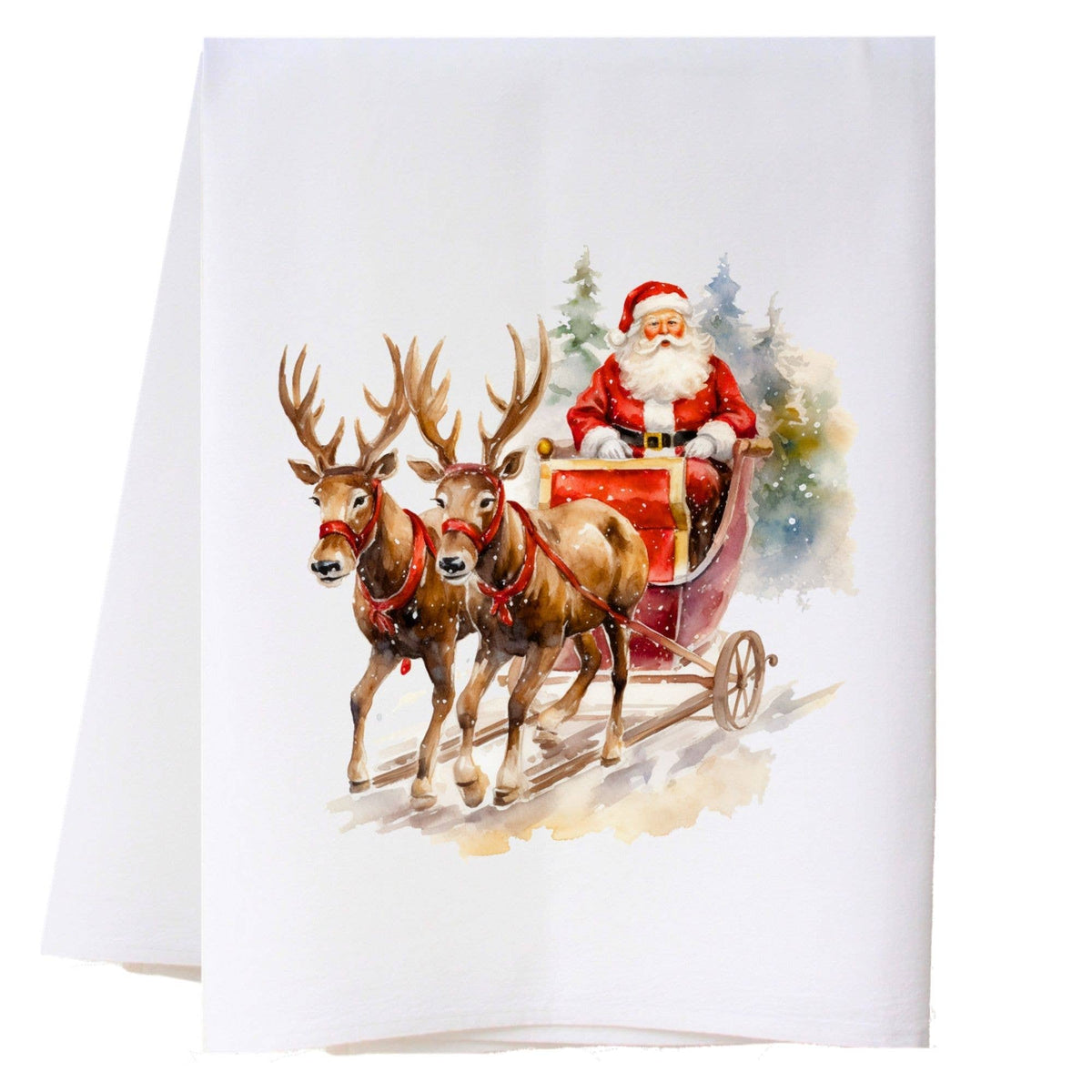 Santa In Sleigh Kitchen Towel