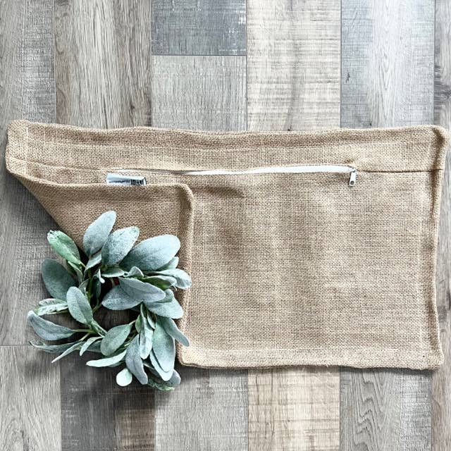 COVER ONLY: Burlap pillow (no insert) BURLAP PILLOW COVER