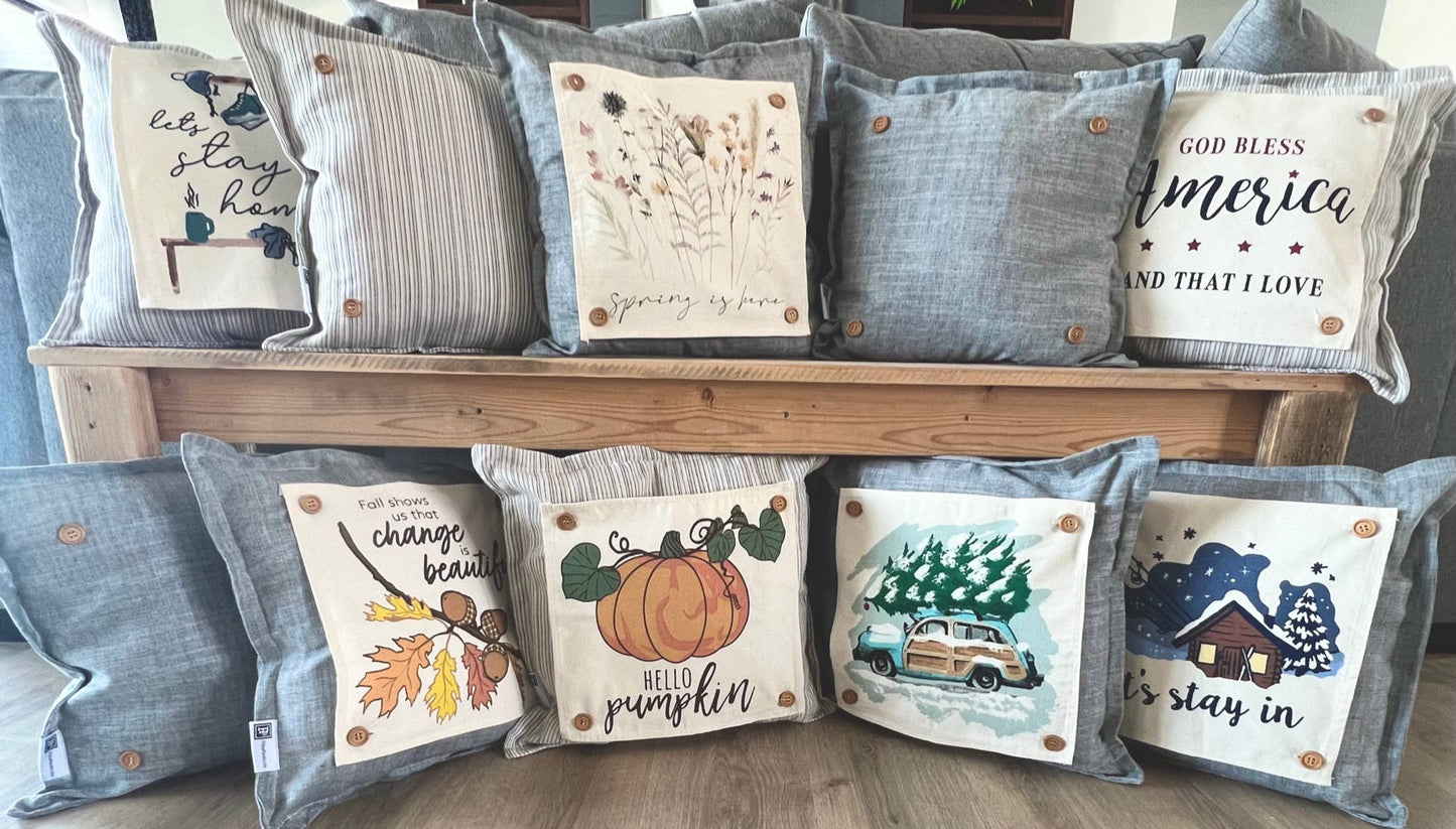NEW!  Gray Solid Square Pillow only (with fluffy insert)