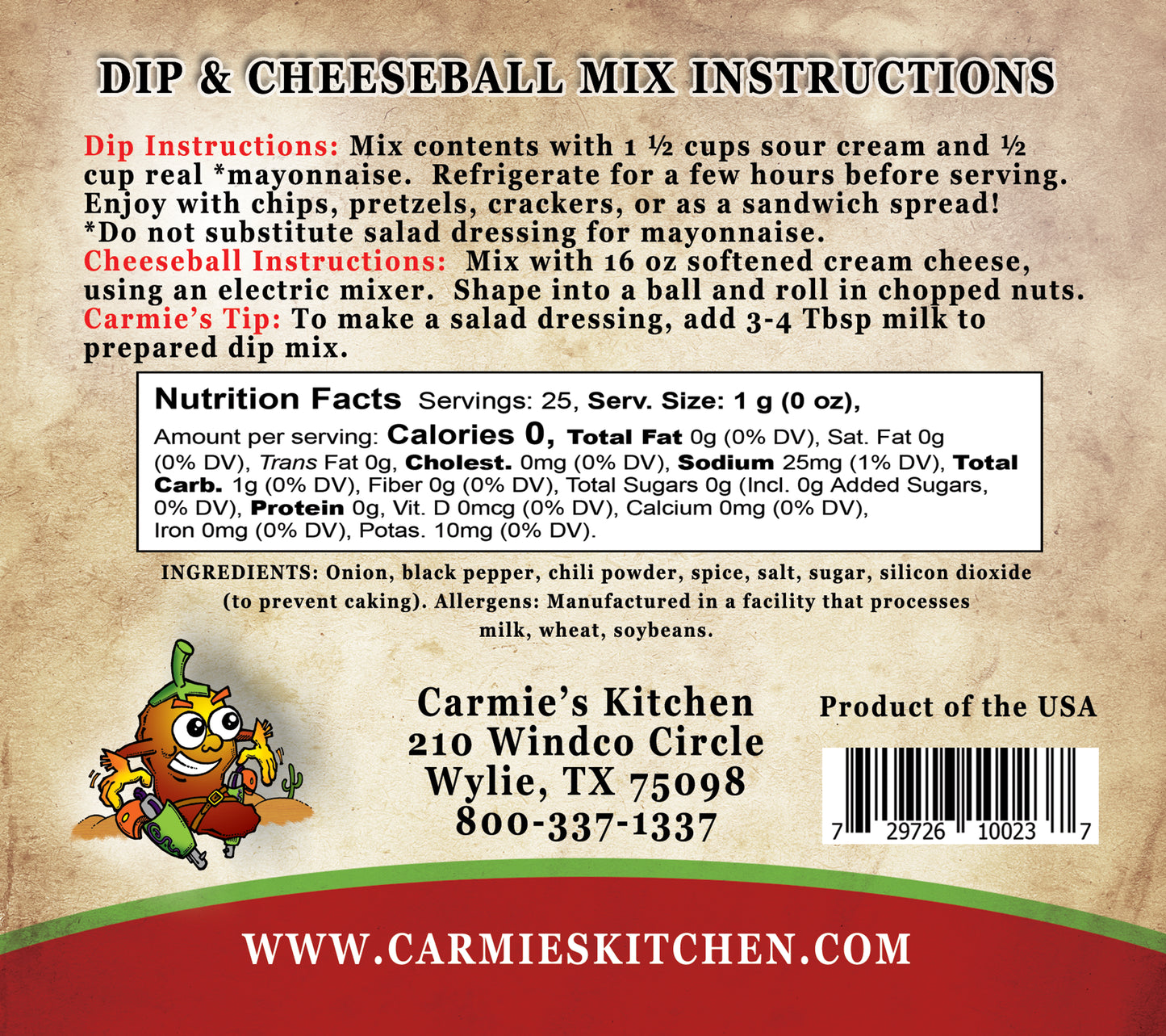 Chipotle Ranch Dip Mix
