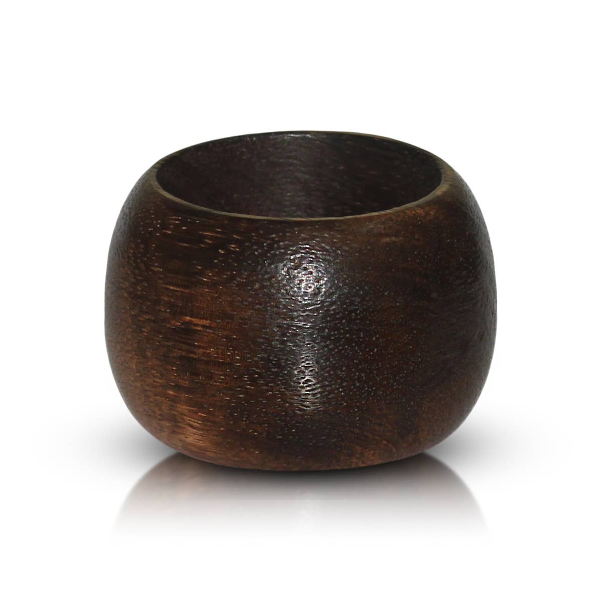 Dark Wood Napkin Ring - Rounded Design