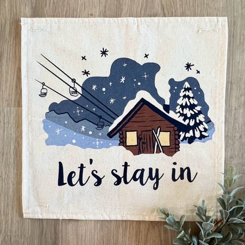 SQUARE Holiday Panel: Winter Christmas Chair Lift SKI LODGE