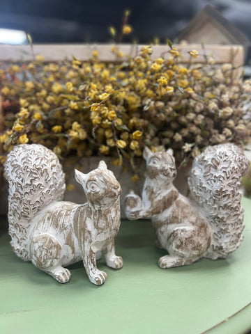 Distressed Whitewashed Squirrels