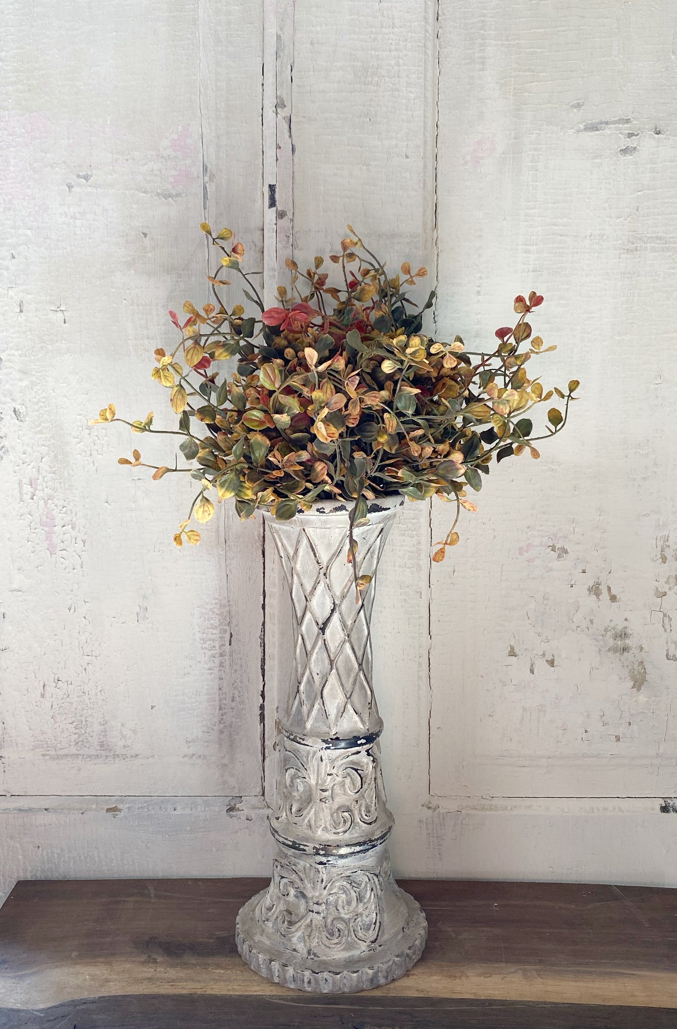 White Chippy Candle Holder