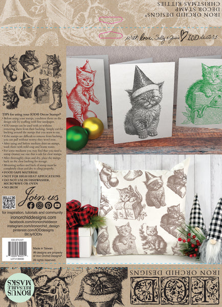 CHRISTMAS KITTIES 12x12 DECOR STAMP