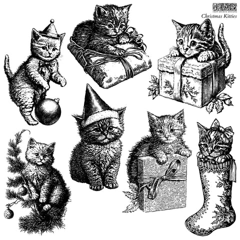 CHRISTMAS KITTIES 12x12 DECOR STAMP