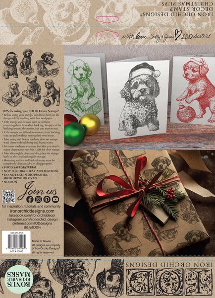 CHRISTMAS PUPS 12x12 DECOR STAMPS