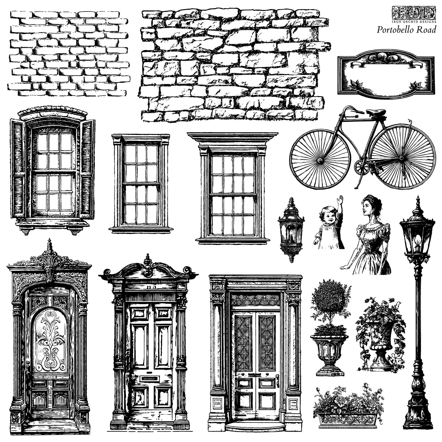 PORTOBELLO ROAD 12x12 DECOR STAMP
