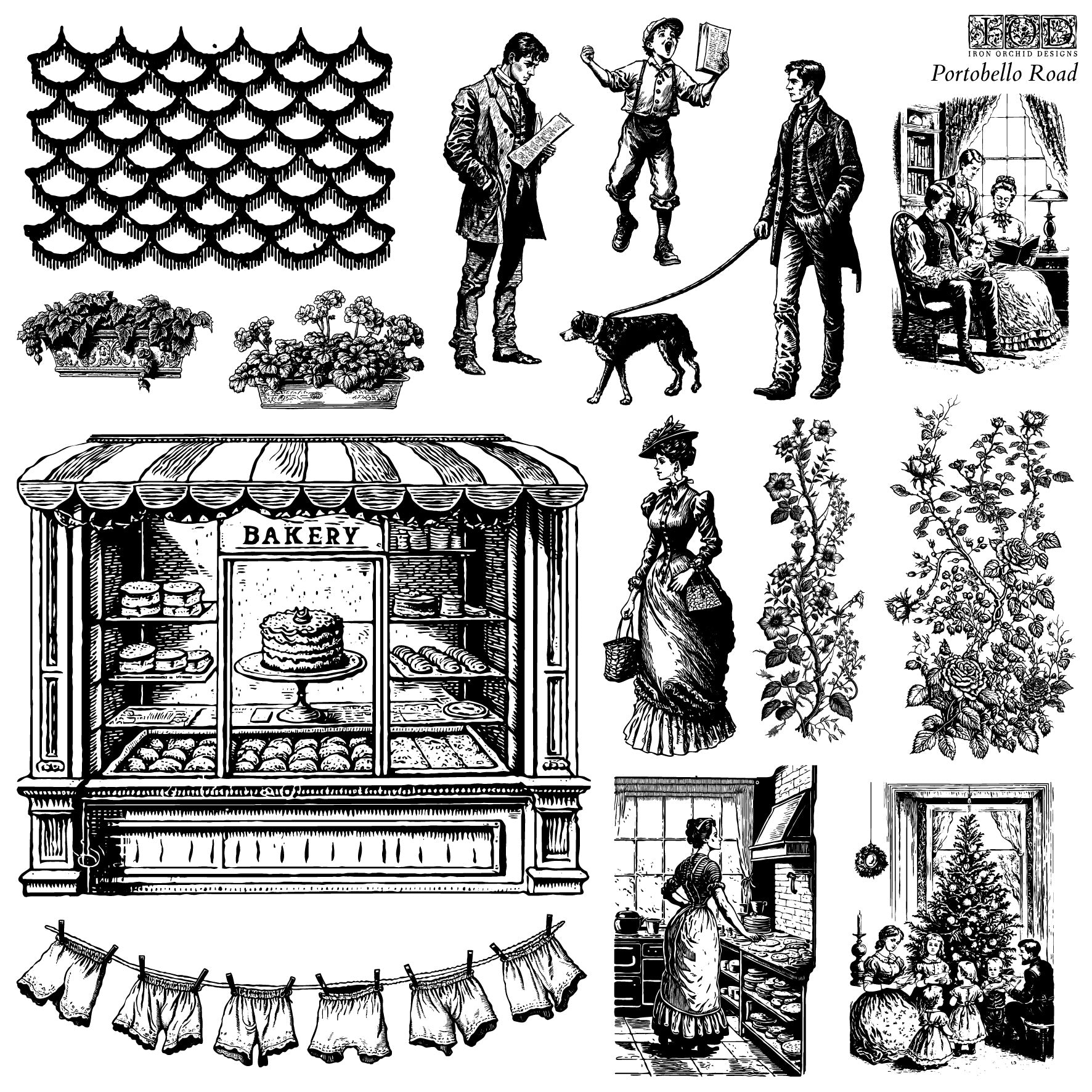 PORTOBELLO ROAD 12x12 DECOR STAMP