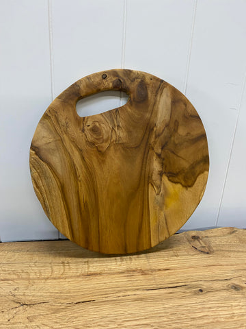 Teak Round Board with Handle