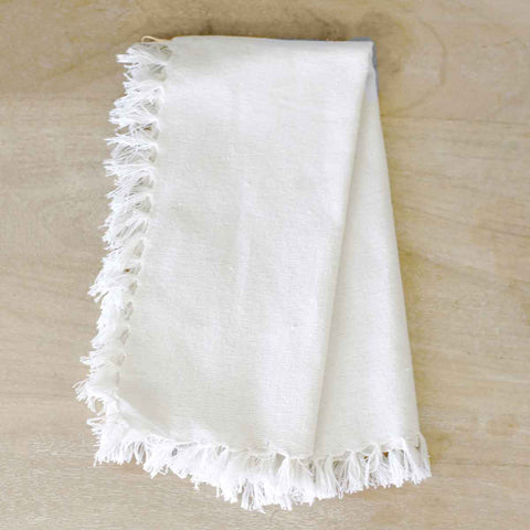 Fringe Napkin |Soft White| 18x18