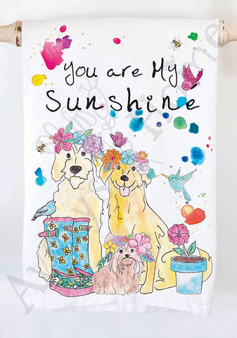 You Are My Sunshine Dogs Kitchen Towel