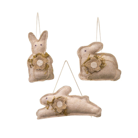 Mini Flower Bunny Ornaments | Set of 3