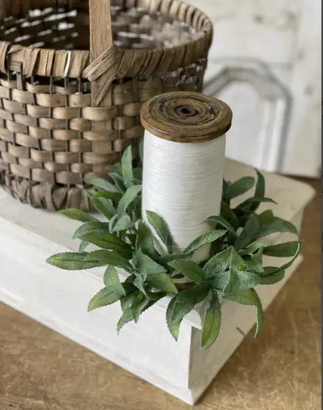 Velvety Sage Candle Ring | 8"
