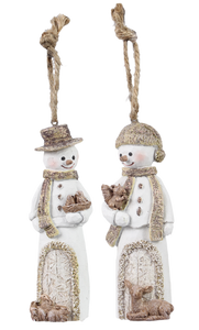 Resin Snowman Ornament, 2 Assorted